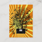 Old School BoomBox Shock-Musical Notes Wervelt Visitekaartje (Achterkant)