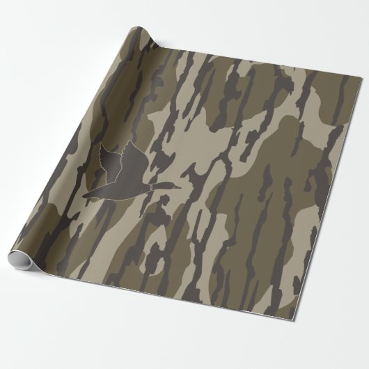 Old School Camo Duck Hunting Cadeaupapier (Uitgerold)