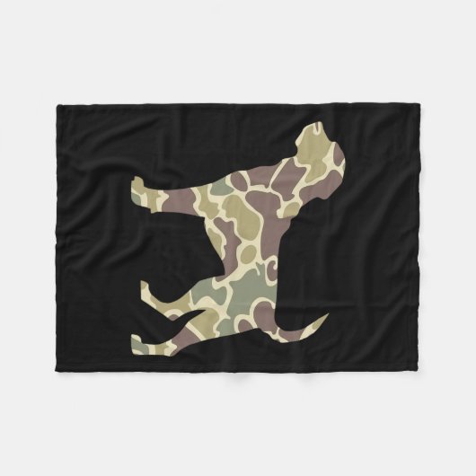 Old School Camo Jachthond Fleece Deken (Voorkant (Horizontaal))