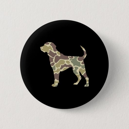 Old School Camo Jachthond Ronde Button 5,7 Cm (Voorkant)
