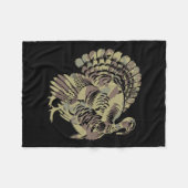 Old School Camo Turkije Jagen Thanksgiving Gift Fleece Deken (Voorkant (Horizontaal))