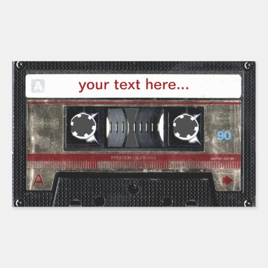 Old School Cassette w /  tekst Sticker (Voorkant)