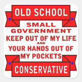 Old School Conservation Vierkante Sticker (Voorkant)
