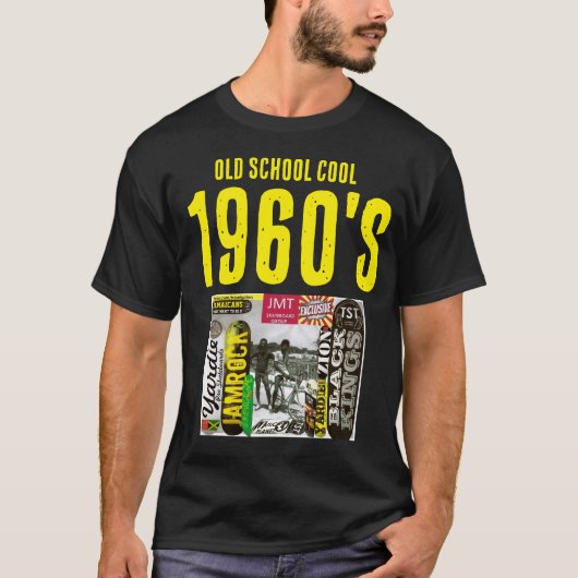 OLD SCHOOL COOL 1960 Basic Donker T-shirt (Voorkant)