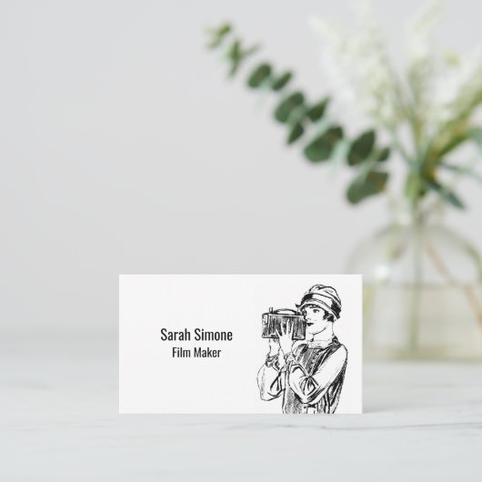 Old School Cool Video-ograaf Visitekaartje (Staand voorkant)