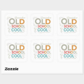 Old School Cool Vierkante Sticker (Vel)