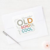 Old School Cool Vierkante Sticker (Envelop)
