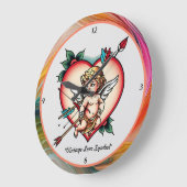 Old-School Cupid Tattoo Stijl Grote Klok (Hoek)