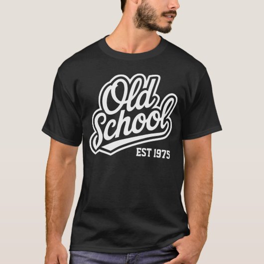 Old School Custom Year Retro Script Design T-shirt (Voorkant)