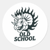 Old School Dinosaur Funny Sticker (Voorkant)