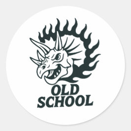 Old School Dinosaur Funny Sticker