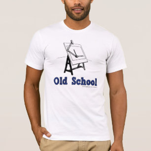 Old School-Drafting-Board-blauw T-shirt