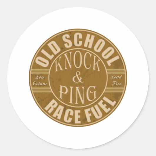 old school drag race brandstof ronde sticker (Voorkant)