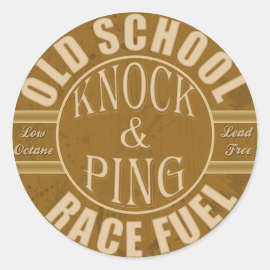 old school drag race brandstof ronde sticker (Voorkant)