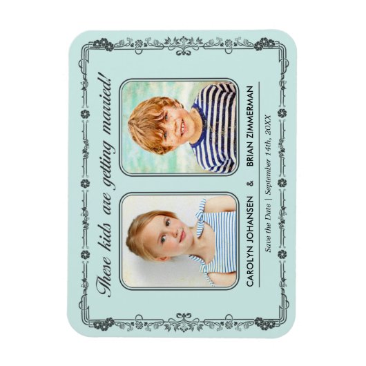 Old School Foto Save the Date Magnet Magneet (Verticaal)