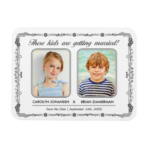 Old School Foto Save the Date Magnet Magneet