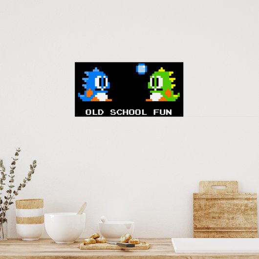 Old School Fun - Bubble Bobble - Bub en Bob - A Poster (Keuken)