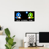 Old School Fun - Bubble Bobble - Bub en Bob - A Poster (Thuiskantoor)