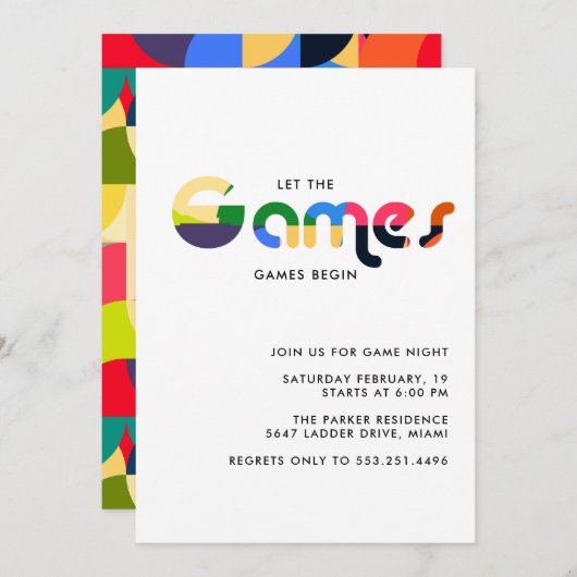 Old School Game Night | Bordspellen (Voorkant / Achterkant)