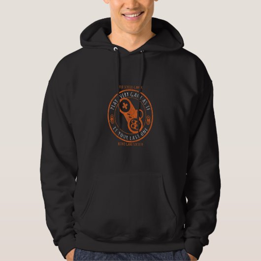 Old School Gamer Controller Retro Game Society Hoodie (Voorkant)