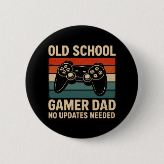 Old School Gamer Dad Retro Controller Ronde Button 5,7 Cm