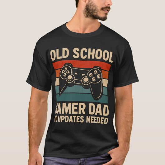 Old School Gamer Dad Retro Controller T-shirt (Voorkant)