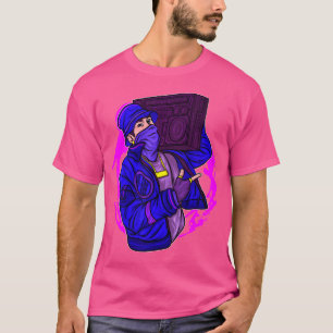 Old School Ghetto Blaster Hip Hop Muziek Graffiti T-shirt