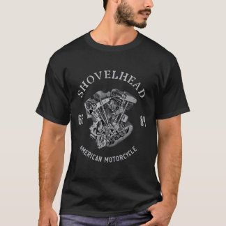 Old School HD Motorfiets Vtwin Shovelhead Motor R T-shirt