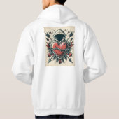 Old School Heart Tattoo Hoodie (Achterkant)