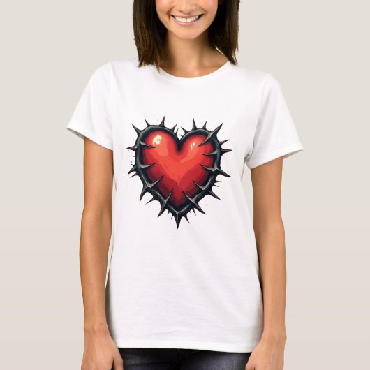 Old School Heart & Thorns Tattoo T-shirt (Voorkant)