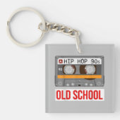 Old School Hip Hop Cassettebandje Rap Music Lovers Sleutelhanger (Voorkant)