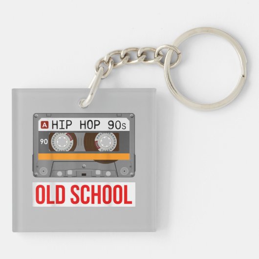 Old School Hip Hop Cassettebandje Rap Music Lovers Sleutelhanger (Achterkant)