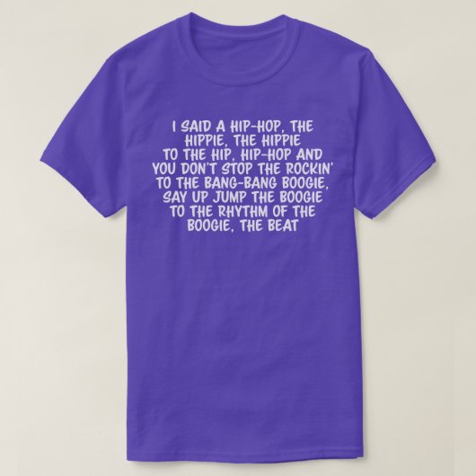 Old School Hip Hop Rap Lyric T-shirt (Design voorkant)