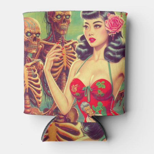 old school horror meisje blikjeskoeler (Voorkant)