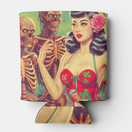 old school horror meisje blikjeskoeler (Achterkant)