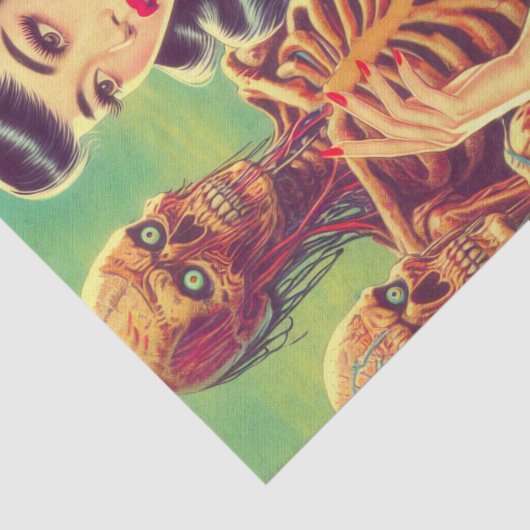 old school horror meisje tissuepapier (Detail)