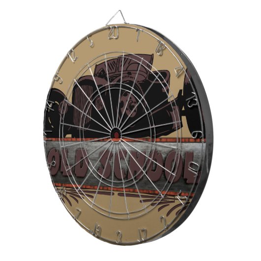 Old School Hot Rod Dartbord (Voorkant Rechts)