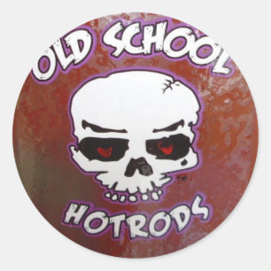 Old School Hot Rods Ronde Sticker