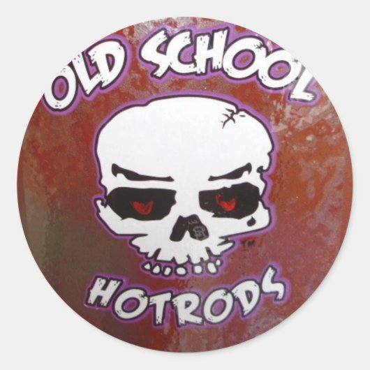 Old School Hot Rods Ronde Sticker (Voorkant)