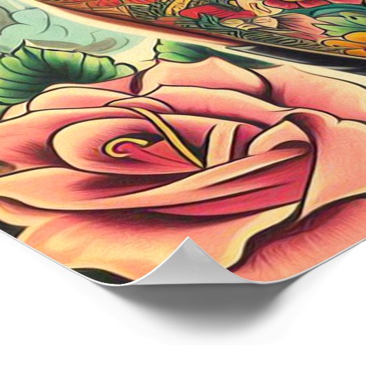 Old School Inked Meisje Poster (Hoek)