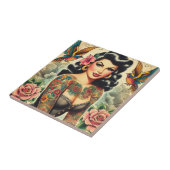 Old School Inked Meisje Tegeltje (Zijkant)