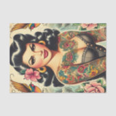 Old School Inked Meisje Tissuepapier (Voorkant)