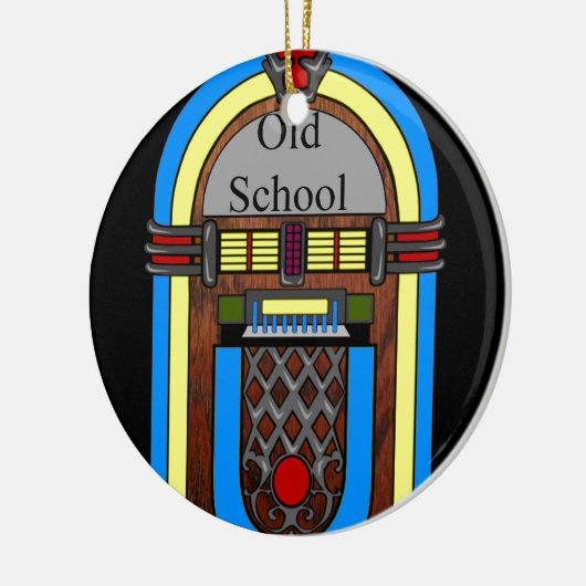 Old School Jukebox Keramisch Ornament (Links)