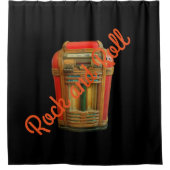 Old School Jukebox Rock en Roll Douchegordijn (Voorkant)