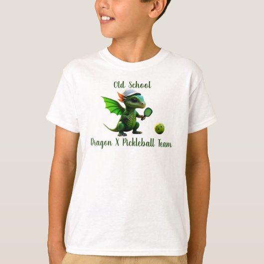 Old School Kids Dragon X Pickleball Team Tshirts (Voorkant)