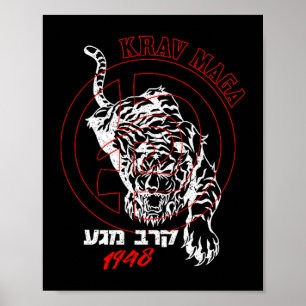 Old School Krav Hebreeuws Logo Tijger Vrouwen & Ma Poster