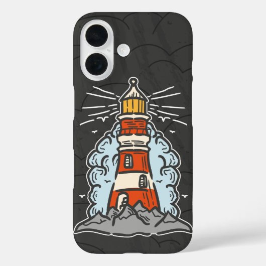 Old School Lighthouse Tattoo Case-Mate iPhone Case (Achterkant)