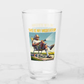 Old School Man Watering Lawn Glas (Achterkant)