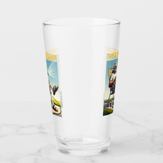 Old School Man Watering Lawn Glas (Rechts)