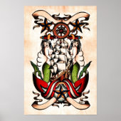 Old School Maritime Tattoo Flash Poster (Voorkant)